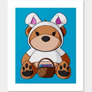 Easter Bunny Costume Teddy Bear Posters and Art